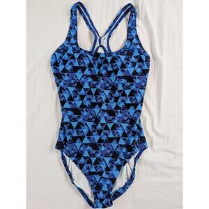 Speedo Bathing Suit Blue Sz 6 Racerback Padded Top Vacation Swimsuit One Piece